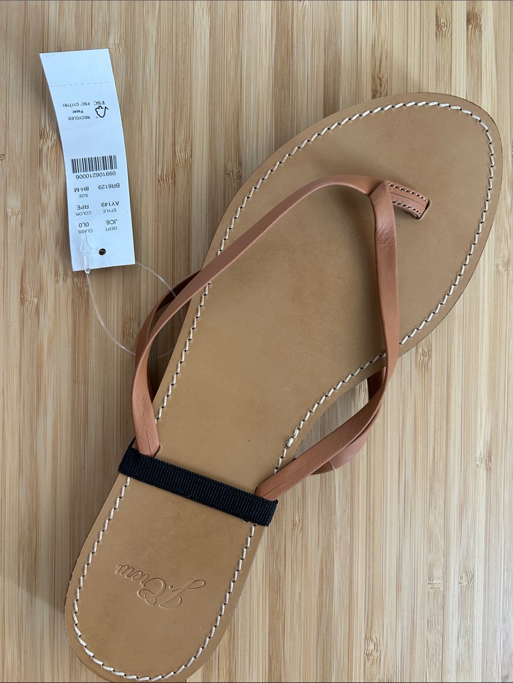 J Crew Leather Flip-Flop Sandal - 8.5 NWT